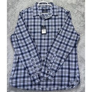 NWT 1901 Mens XL Trim Stretch Flannel Button-up Shirt Plaid Fairview Wash